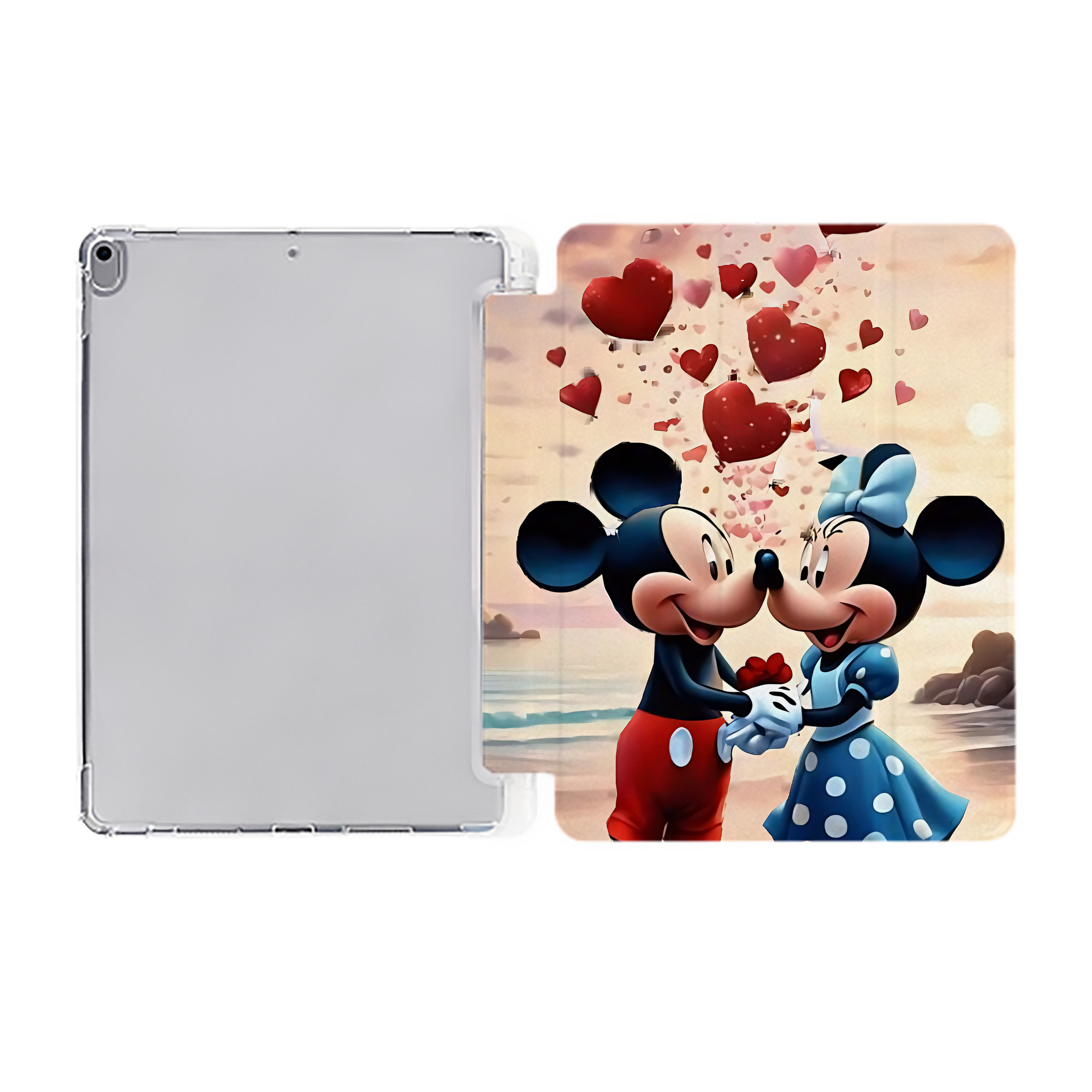 （画像用） ミッキーマウス Mickey Mouse IPad ケース ペン収納付き 三つ折りスタンド PUレザー×シリコン 対応機種9.5/10.5/10.9インチ